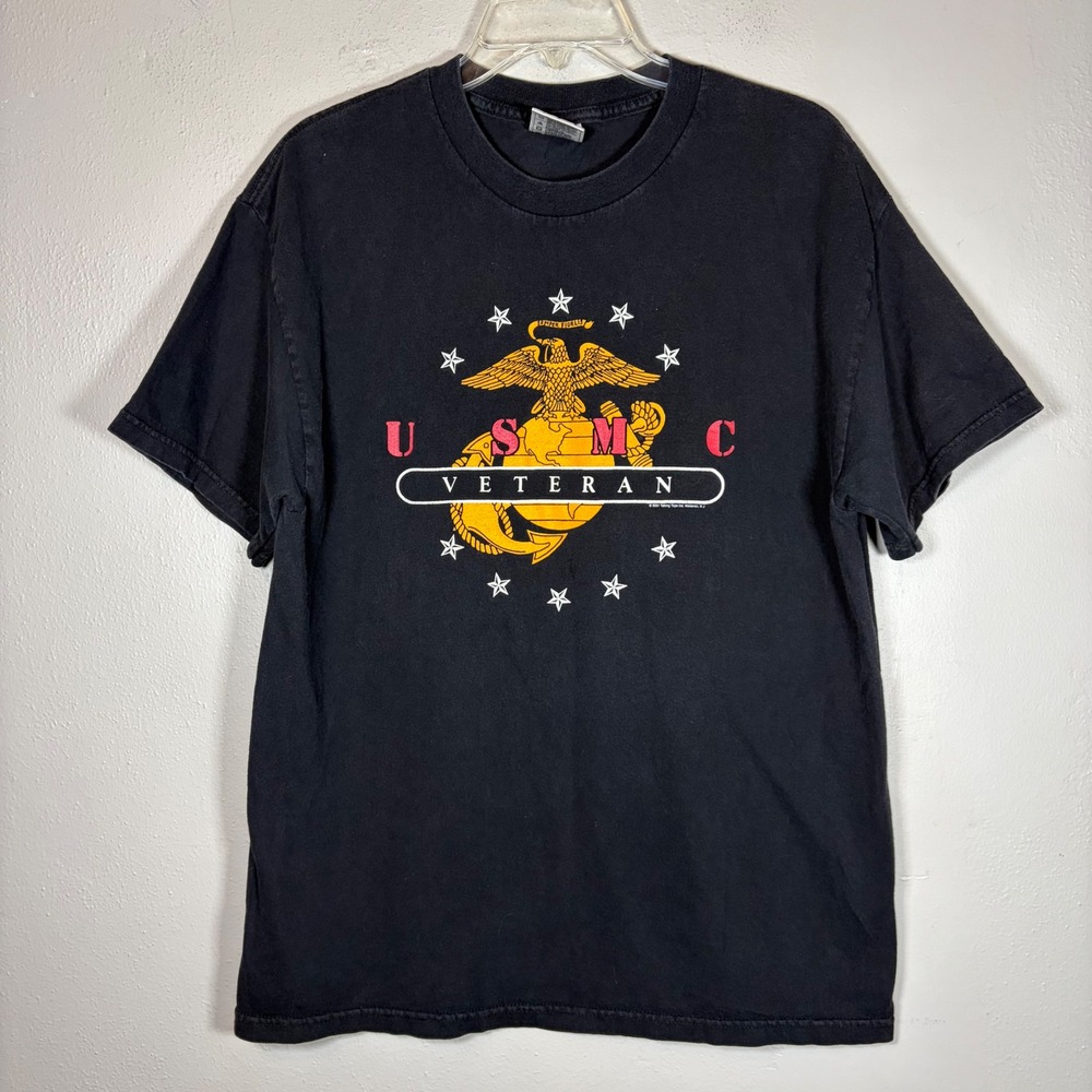 Tennessee River USMC Veteran T-Shirt Mens Large Black 2001 Marine Corps EGA Tee